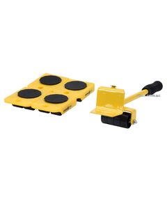 Набір для переміщення меблів VOREL: макс. вага-150 кг, висота-70 мм, 4 підставки + важіль, 5 шт, фото  | SNABZHENIE.com.ua