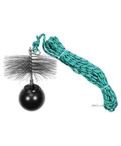 Набір для очищення димарів VOREL: шнур &Oslash;= 6 мм, l= 10 м; йорж &Oslash;= 175 мм; гиря- 1.8 кг, фото  | SNABZHENIE.com.ua