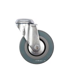 Колесо для візка &Oslash;=75мм, b=21мм VOREL з обертовою опорою і кріпленням, h=101мм, навантаження - 30кг, фото  | SNABZHENIE.com.ua