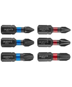 Биты ударные PH1/2/3, PZ1/2/3 x 25 мм, 6 шт., фото  | SNABZHENIE.com.ua