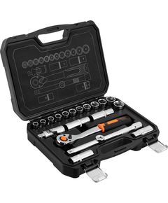 Neo Tools Набір інструментів, Набір торцевих головок, 20шт, 1/2", тріскачка 90 зубців, CrV, кейс, фото  | SNABZHENIE.com.ua