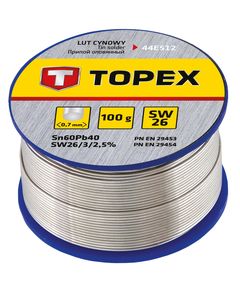 Припой оловянный 60% Sn, 0,7 мм, 100 г, TOPEX 44E512, фото  | SNABZHENIE.com.ua