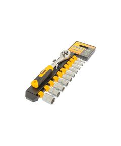 Набор головок торцевых 6-гранных MASTERTOOL ¼" 5-14 мм с трещоткой 72 зубца CrV 11 шт 78-1415, фото  | SNABZHENIE.com.ua