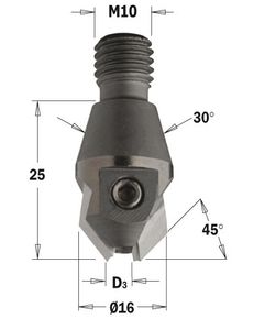 Зинкер с винтовым хвостовиком HW D=3 S=M10/30° CMT, фото  | SNABZHENIE.com.ua