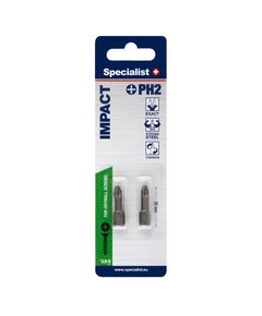 Вставка-викрутка біта Specialist+ PH2x25, 2 шт., фото  | SNABZHENIE.com.ua