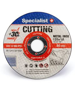 Диск отрезной абразивный Specialist+ CUTTING 125х1,6х22 для металла/нержавейки, фото  | SNABZHENIE.com.ua