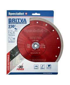 Алмазный диск Specialist+ BRITVA 230 мм, 2 мм, 22 мм для резки, фото  | SNABZHENIE.com.ua
