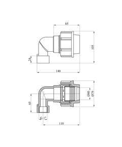 Колено ПЭ SantehPlast 40х1" РВ, фото  | SNABZHENIE.com.ua