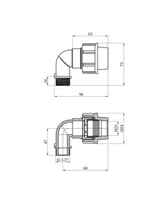 Колено ПЭ SantehPlast 25х1/2" РН, фото  | SNABZHENIE.com.ua