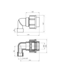 Колено ПЭ SantehPlast 50х1 1/2" РВ, фото  | SNABZHENIE.com.ua
