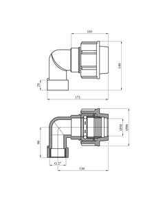 Колено ПЭ SantehPlast 50х2" РВ, фото  | SNABZHENIE.com.ua