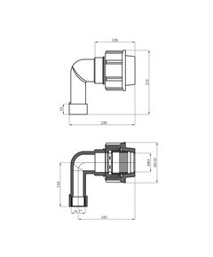 Колено ПЭ SantehPlast 63х2" РВ, фото  | SNABZHENIE.com.ua
