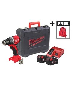 Дрель-шуруповёрт аккумуляторная бесщёточная ударная MILWAUKEE M18 BLPDRCMC-402C (60Нм) + ЖИЛЕТКА, фото  | SNABZHENIE.com.ua