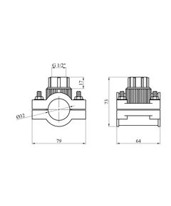 Седловая врезка ПЭ SantehPlast 32х1/2", фото  | SNABZHENIE.com.ua