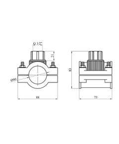 Седловая врезка ПЭ SantehPlast 40х1/2", фото  | SNABZHENIE.com.ua