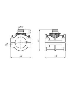 Седловая врезка ПЭ SantehPlast 63х3/4", фото  | SNABZHENIE.com.ua