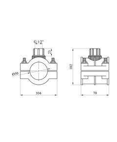 Седловая врезка ПЭ SantehPlast 50х1/2", фото  | SNABZHENIE.com.ua