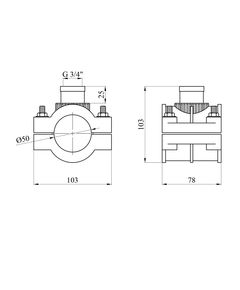 Седловая врезка ПЭ SantehPlast 50х3/4", фото  | SNABZHENIE.com.ua