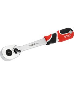 Тріщатка YATO: квадрат 1/2"(12,7 мм), L=256 мм, КМ до 1000 Nm, з прямою ручкою,90 зубів [10], фото  | SNABZHENIE.com.ua
