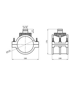 Седловая врезка ПЭ SantehPlast 110х3/4", фото  | SNABZHENIE.com.ua