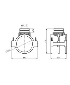 Седловая врезка ПЭ SantehPlast 110х1 1/2", фото  | SNABZHENIE.com.ua