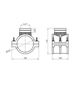 Седловая врезка ПЭ SantehPlast 110х2", фото  | SNABZHENIE.com.ua