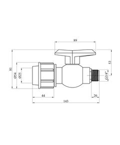 Кран ПЕ SantehPlast 25х3/4" РН, фото  | SNABZHENIE.com.ua