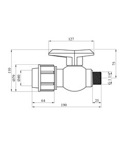 Кран ПЭ SantehPlast 40х1 1/4" РН, фото  | SNABZHENIE.com.ua