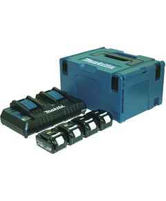 Makita Набір акумуляторів + зарядний пристрій 197156-9, LXT BL1840 x 4шт (18В, 4Ач) + DC18RD, кейс Makpac 3, фото  | SNABZHENIE.com.ua