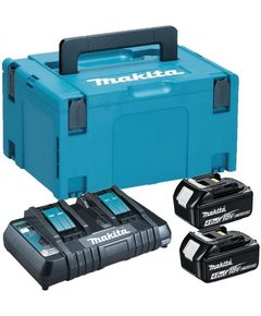 Makita Набір акумуляторів + зарядний пристрій Makita 197504-2, LXT BL1840 x 2шт (18В, 4Ач) + DC18RD, кейс Makpac3, фото  | SNABZHENIE.com.ua