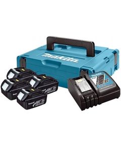 Makita Набір акумуляторів + зарядний пристрій 197954-1, LX BL1830 x 4шт (18В, 3Ач) + DC18RC, кейс Makpac1, фото  | SNABZHENIE.com.ua