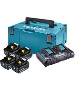 Makita Набір акумуляторів + зарядний пристрій 198091-4, LXT BL1860B x 4шт (18В, 6Ач) + DC18RD, кейс Makpac 3, фото  | SNABZHENIE.com.ua