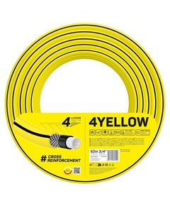 Cellfast Шланг садовий 4YELLOW 3/4" 50м, 4 шари, до 20 Бар, -10…+50°C, фото  | SNABZHENIE.com.ua