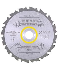 Metabo Диск пильний POWER CUT WOOD - PROFESSIONAL, 216х2.4х30мм, 1.8мм, 24 зубці, фото  | SNABZHENIE.com.ua