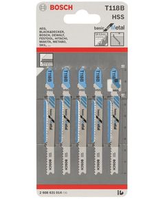Bosch Полотно пиляльне для електролобзика по металу T 118 B, 1.9-2.3х92мм, 5шт, фото  | SNABZHENIE.com.ua