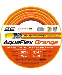 2E Шланг садовий AquaFlex Orange 3/4" 50м 4 шари 20бар -10…+60°C, фото  | SNABZHENIE.com.ua