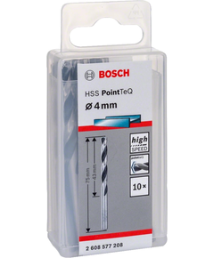 Bosch Свердло по металу HSS-PointTeQ, 4х43х75мм, 10шт, фото  | SNABZHENIE.com.ua