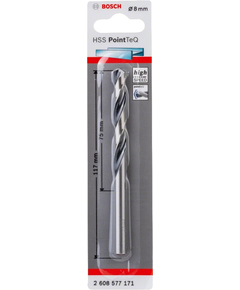 Bosch Свердло по металу HSS-PointTeQ, 8х75х117мм, фото  | SNABZHENIE.com.ua