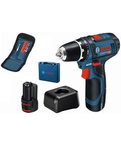 Bosch Шурупокрут-дриль акумуляторний GSR 12V-15 12В 2х2А/год 15-30Нм 0-400/400-1300об·хв 1кг набір 10 біт кейс, фото  | SNABZHENIE.com.ua