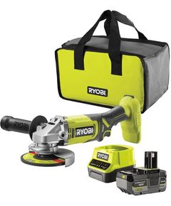 Ryobi Шліфмашина кутова акумуляторна ONE+ RAG18125-1C40S 125мм 18В 1х4А·год 9000об·хв 2.2кг сумка, фото  | SNABZHENIE.com.ua