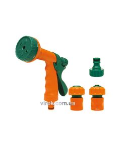 Зрошувач-пістолет 6-режимний FLO з набором з'єднань 1/2, 3/4, ABS-пластик, фото  | SNABZHENIE.com.ua