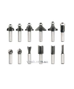Набір фрез по дереву VOREL, Ø=8 мм, 12 шт., фото  | SNABZHENIE.com.ua
