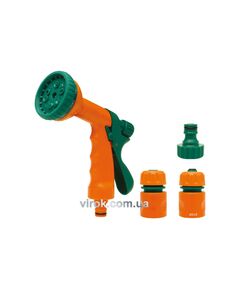 Зрошувач-пістолет 10-режимний FLO з набором з'єднань 1/2, ABS-пластик, 4 шт, фото  | SNABZHENIE.com.ua