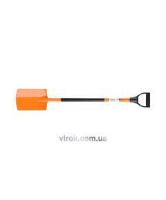 Лопата штыковая FLO прямоугольная 28х19,5 см с металлической ручкой и пластиковым захватом, фото  | SNABZHENIE.com.ua