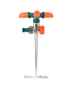 Зрошувач обертовий 3-сторонній FLO на кілку, до шлангу 1/2, ABS-пластик + цинк, фото  | SNABZHENIE.com.ua