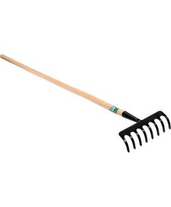 Грабли садовые, металлические FLO с деревянной ручкой, 8 зубьев, фото  | SNABZHENIE.com.ua