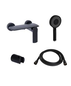 Комплект Qtap Slavonice Black Matt: Смеситель QTSLA266BLM45908 + Держатель QT829910842854OB + Шланг QTHADPVCSQ160B + Лейка QTRUC125BLM45951, фото  | SNABZHENIE.com.ua