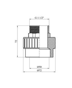 Муфта PPR Baux 50х1 1/4" РН, фото  | SNABZHENIE.com.ua