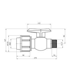 Кран ПЕ SantehPlast 63х2" РН, фото  | SNABZHENIE.com.ua