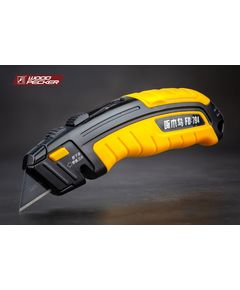Нож строительный трапециевидный Woodpecker + 3 лезвия  FD 794, фото  | SNABZHENIE.com.ua